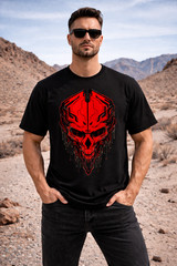 Men’s Ghost Skull Gamer T-Shirt Workout Regular Fit Cotton Tee Summer Streetwear