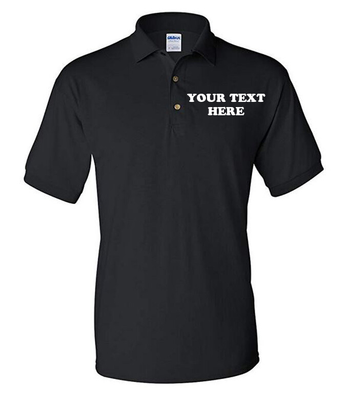 YOUR TEXT HERE button up Embroidered Fit Shirt Custom Personalized Thread POLO