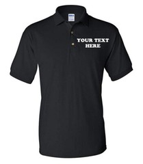 YOUR TEXT HERE button up Embroidered Fit Shirt Custom Personalized Thread POLO