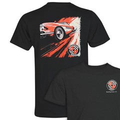 C1 Corvette Red Vintage Graphic T-Shirt Classic American Sports Car Tee