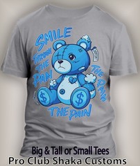 Mens Smile Thru the Pain Hip Sneaker Tee Shirt to Match J12 French Blue Big Tall