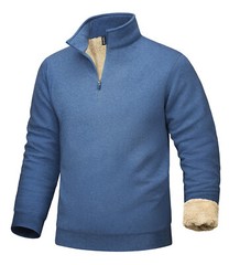 Mens Quarter Zip Sherpa Lined Sweatshirts Fleece Heavyweight Pullover Warm Shirt