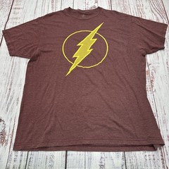 The Flash T-shirt Mens XL Maroon DC Universe Cotton/Poly Blend Soft Lightweight