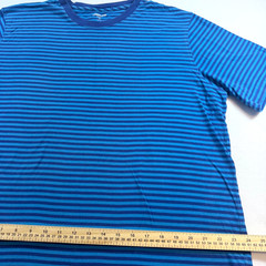 Lands’ End Men’s Supima Cotton T-Shirt Blue Striped Short Sleeve XL Casual