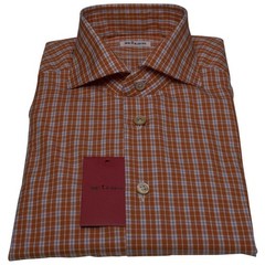 NEW KITON MULTICOLOR COTTON SHIRT US 16 – EU 41 MUL