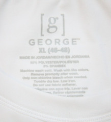 XL George White Solid Long Sleeve Polyester Spandex Crewneck T-Shirt Top M24