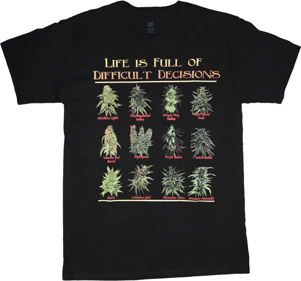 Men’s t-shirt pot strains cannabis sativa dank kind bud dabs 420 weed tee shirt