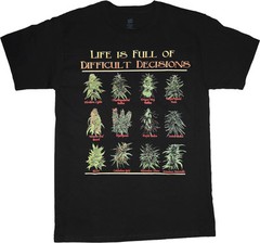Men’s t-shirt pot strains cannabis sativa dank kind bud dabs 420 weed tee shirt