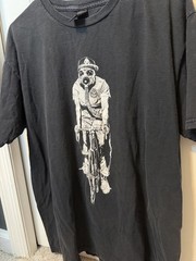 Vintage Obey Guy On Bike Gas Mask Shirt Large Y2K Grunge Bicycling Black BG6