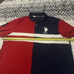 Vintage Y2K Polo Association Polo Shirt Cotton Red Blue No. 3 USPA Big Horse 2XL