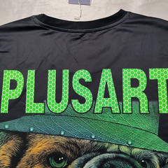 PLUSART Cigar Smoking Gangster Bulldog Men Large Black Double-Sided T-Shirt NEW