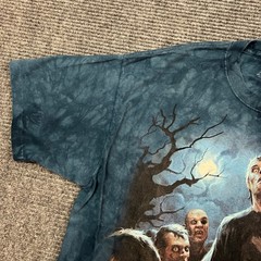 THE MOUNTAIN T-Shirt Men’s XL Teal Blue Tie-Dye Zombie Graphic Cotton