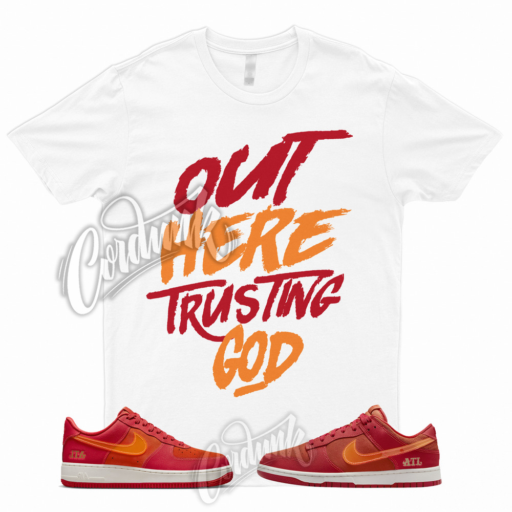 TG T Shirt for Dunk Low ATL University Red Bright Crimson Atlanta Air Force 1