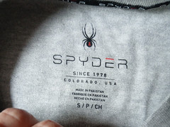 Spyder Men’s Heather Grey T shirt Red/White/Blue Flag Small NWT