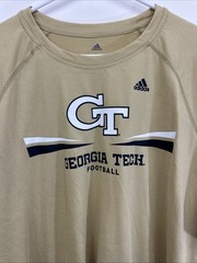 Adidas Climate GT Georgia Tech Football Men’s Large Gold Dry Fit T-Shirt DX2436