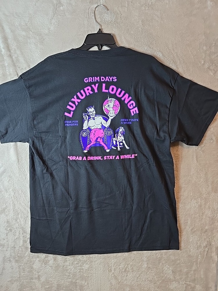 Grim Days Luxury Lounge Men’s Black T-shirt Size XL NWT