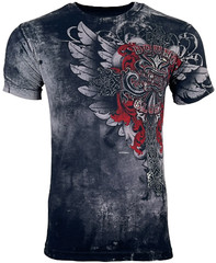 Xtreme Couture By Affliction Men’s T-Shirt SALVATION Black Wings Cross S-5XL