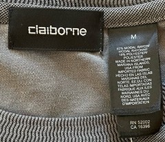 Claiborne Men’s Shirt Medium Crewneck MERU1009 Dark Gray NWT R-Essentials