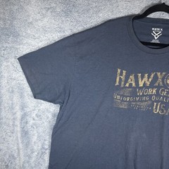 Hawx Men’s Blue Short Sleeve Work Gear USA Size 2XL Everyday Casual Cotton Blend