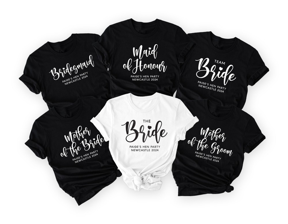 Bachelorette Party Shirts ,Personalised Hen Party Shirts STYLE 3