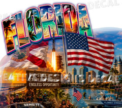 Vintage Looking Land of the Free Home of the Brave USA Florida T-Shirts Sm-2XL