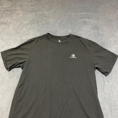 Converse Gender Free Star Chevron Tee Shirt Mens Large Black Knit Cotton Logo