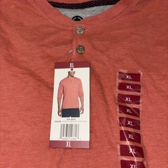 NWT Men’s Apricot WEATHERPROOF Long Sleeve Henley Size XL