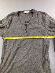 G.H. Bass & Co. Men’s Medium Gray Marled Henley Long Sleeve Shirt 100% Cotton M