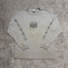 Vintage Grey West Coast Choppers Double Sided Longsleeve T Shirt Size XL Faded