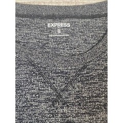 Express Mens XL Charcoal Gray Marl Long Sleeve Thermal Crew Neck Shirt