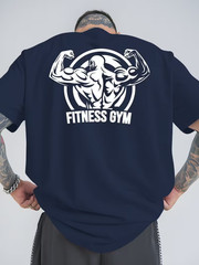 Mens Fitness Summer Sports T-Shirt Casual Breathable Crew Neck Relaxed Fit Tee