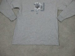 Vintage Tee Shirt Mens Large W42xL28in Gray Polar Bear Hunting Adult Made USA