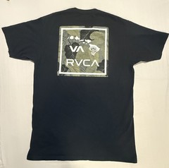 RARE RVCA Mens Hawaiian Islands Graphic Print Short Sleeve T Shirt Black Sz M