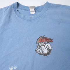 Vintage 1994 LifeForms T-Shirt Mens XL No Bark All Bite Bulldog Light Blue 90s