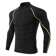 Share Men’s Long Sleeve Compression Shirt Quick-dry Gym Fitness Rashguard Top