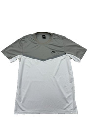 Nike T-Shirt Mens L Grey/White Dri-Fit Color Block