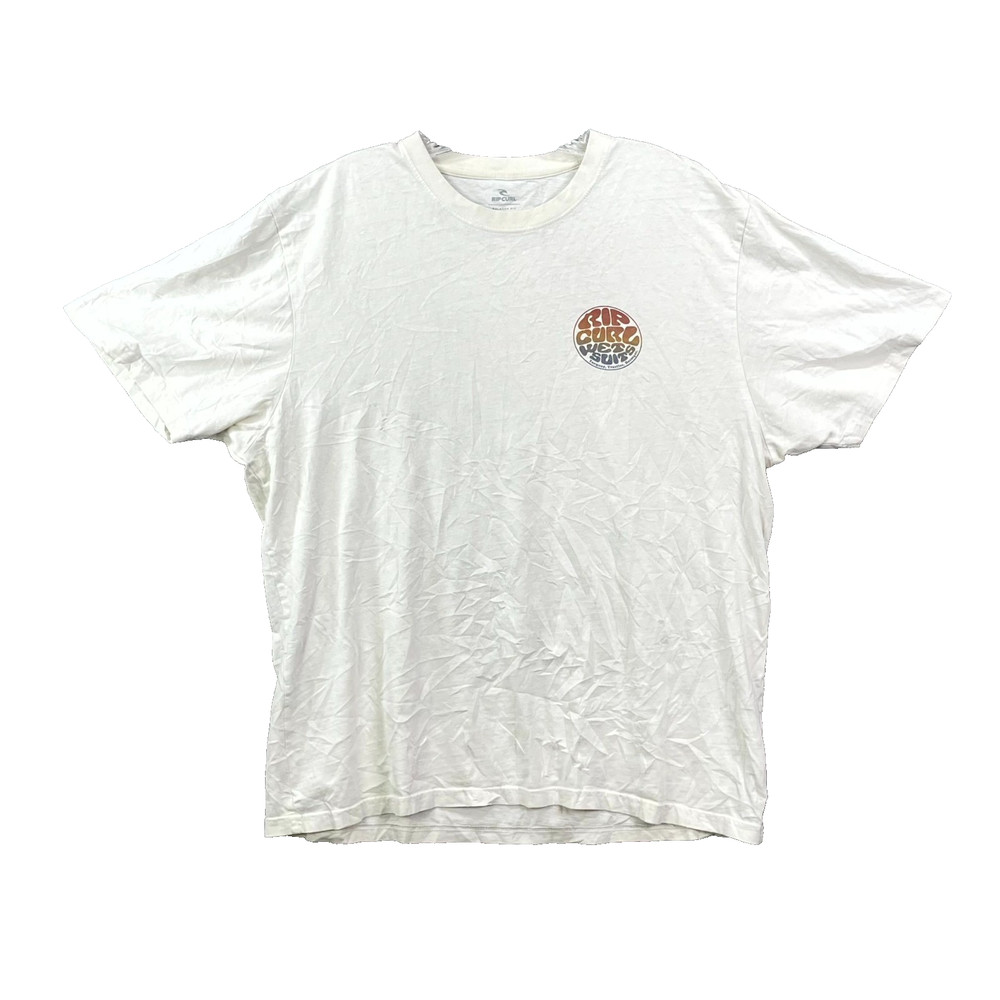 Rip Curl T Shirt Mens XL White Relaxed Fit Graphic Print Preppy Skate Streetwear
