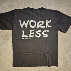Vintage 90s Live Slow Work Less St Lucia T-shirt Mens L Goth Grunge Beach Stoner