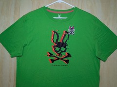 Psycho Bunny Men’s 7 XL Twitch Green Short Sleeve Shirt Graphic Print