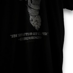 Stay Strapped Or Get Clapped Patriotic T-Shirt American Pride Size Large 20 x 30