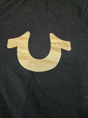 True Religion T-Shirt Black With Horseshoe Logo Adult Medium