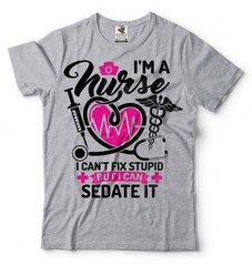 Nurse T-shirt Funny Nursing Tee Shirt Fix Stupid Funny Shirt Gift for Wife Tee