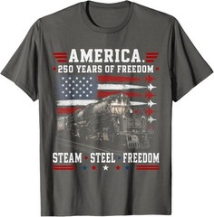 Big Boy 4014 250 Years of Freedom Steam Locomotive Train T-Shirt