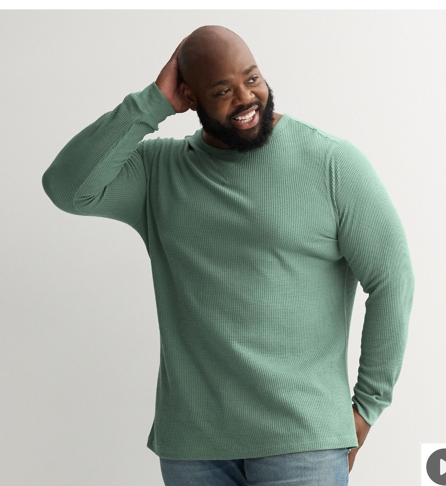 Men’s Big & Tall Sonoma Waffle Tee Long Sleeve 2XL-2XLT-2XB-3XB-3XBT-4XB