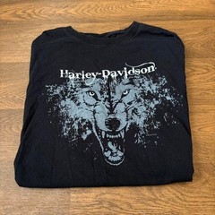 Vintage Y2K Authentic Harley Davidson Grunge Style Wolf Face Graphic T Shirt