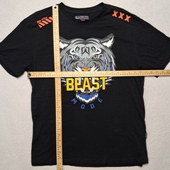 Beast Mode Tiger Embroidered Graphic Print Tee Black Pike T-Shirt Men’s Size 2XL