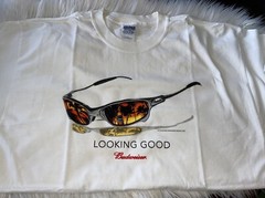 LOOKING GOOD BUDWEISER White T-Shirt For Men – Size X-Large