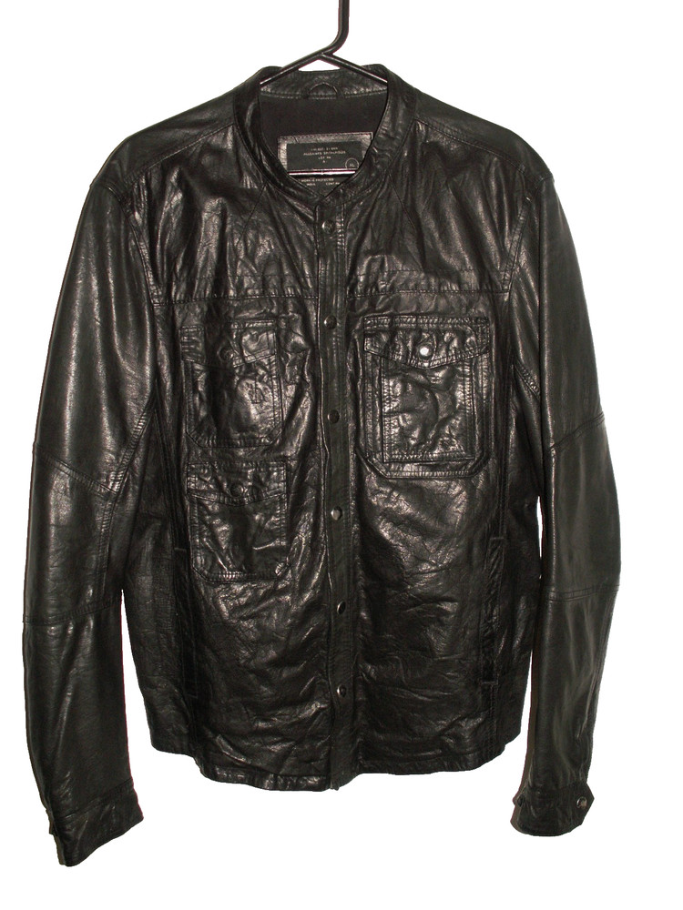 Men’s All Saints DENSIG LEATHER SHIRT jacket overshirt XL (ref53) £149.99!!!!!