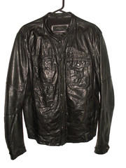 Men’s All Saints DENSIG LEATHER SHIRT jacket overshirt XL (ref53) £149.99!!!!!