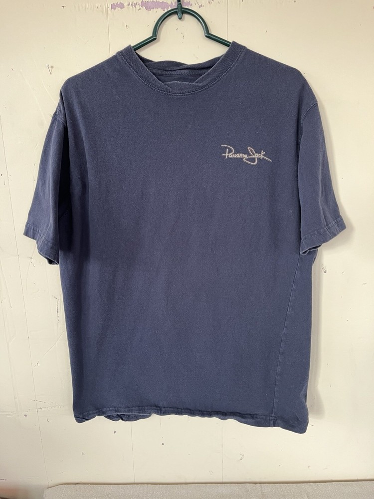Panama Jack Logo Parrot-dise Navy T-Shirt L 100% Cotton Well Broken In